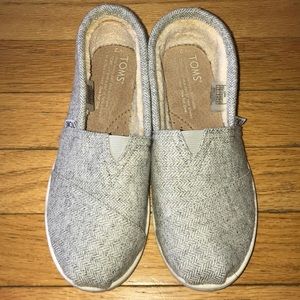 Toms - Gray Herringbone Wool Classic (Youth)